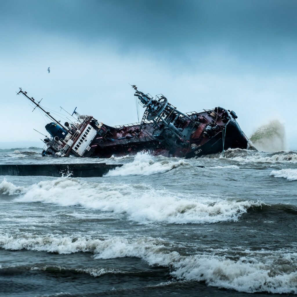 black and brown ship on sea during daytime