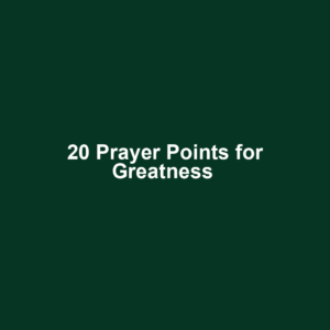 20 Prayer Points for Greatness 